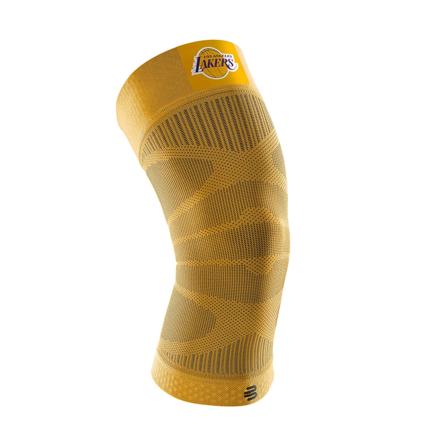 Bauerfeind Sports Compression Knee Support NBA Los Angeles Lakers - Lightweight Design with Gripping Zones for Basketball Knee Pain Relief & Performance (Lakers, S)